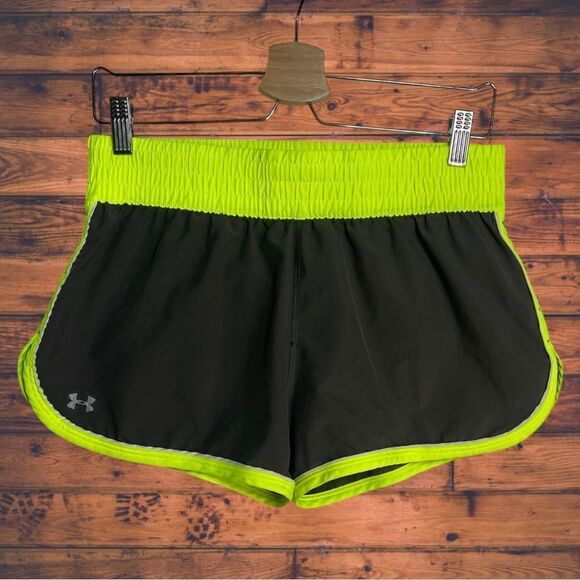 5 for $25🔥Under Armour Neon & Grey Lined Athletic Shorts Medium - Picture 1 of 8